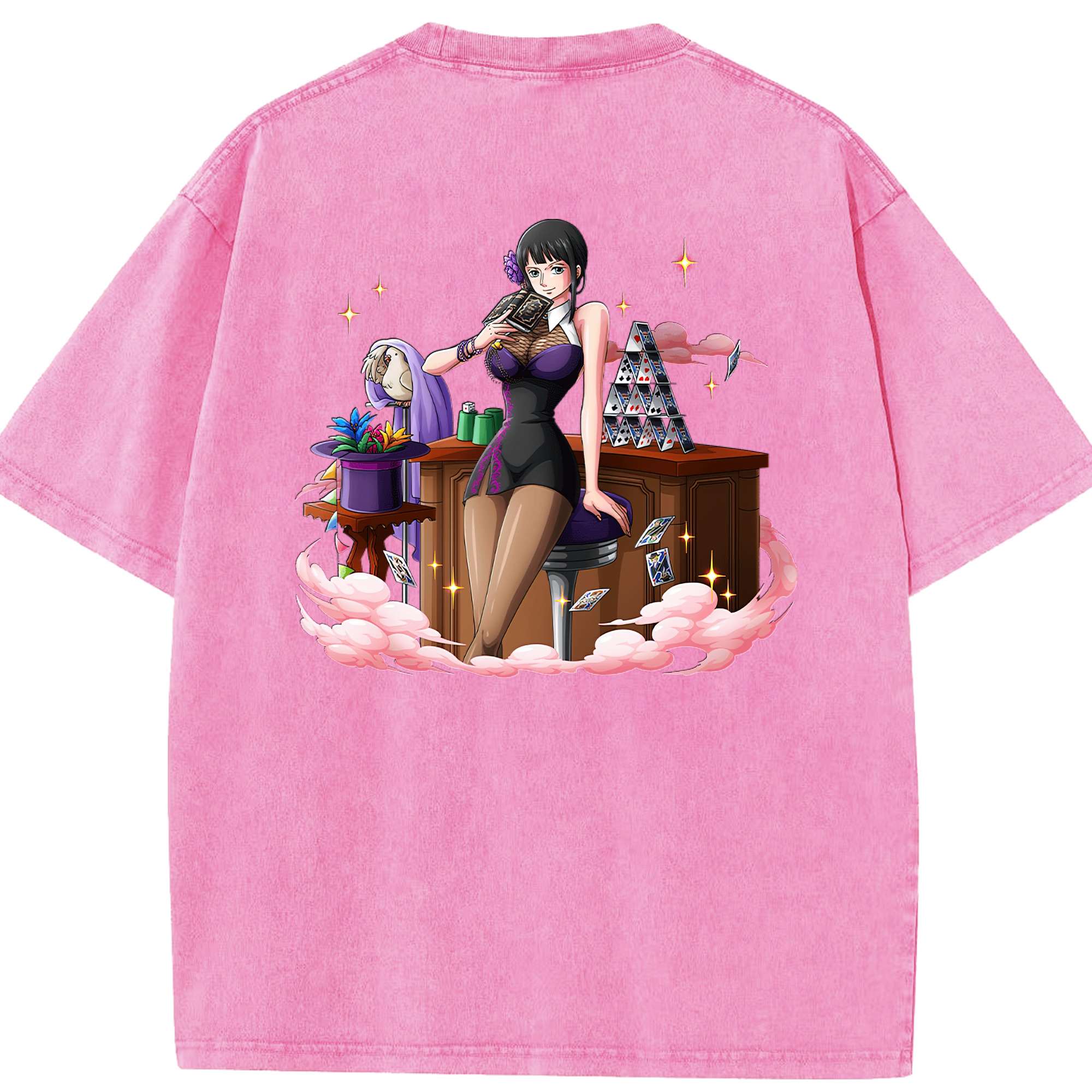 ワンピース ニコ・ロビン ONE PIECE Nico Robin 綿100% ヴィンテージ風 半袖Tシャツ（背面プリント）